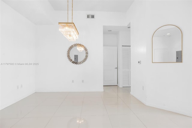 7910 Harbor Island Dr Unit 1208, North Bay Village, FL 33141 - unfurnished room featuring electric panel, a chandelier, and baseboards
