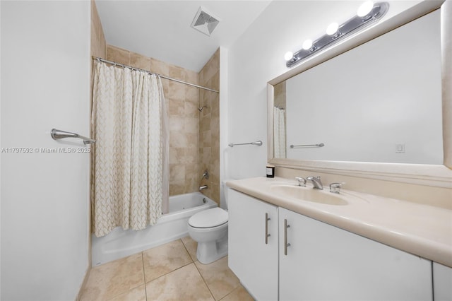 7910 Harbor Island Dr Unit 1208, North Bay Village, FL 33141 - bathroom with tile patterned floors, vanity, shower / tub combo with curtain, and toilet