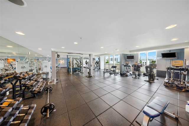 7910 Harbor Island Dr Unit 1208, North Bay Village, FL 33141 - workout area with recessed lighting