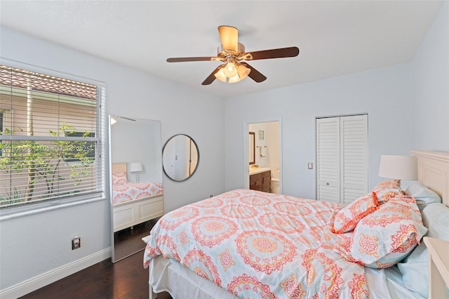 1106 NW 180th Ave, Pembroke Pines, FL 33029 - bedroom with multiple windows, dark wood-type flooring, baseboards, and a closet