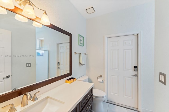 1106 NW 180th Ave, Pembroke Pines, FL 33029 - bathroom featuring tile patterned flooring, toilet, vanity, and an enclosed shower