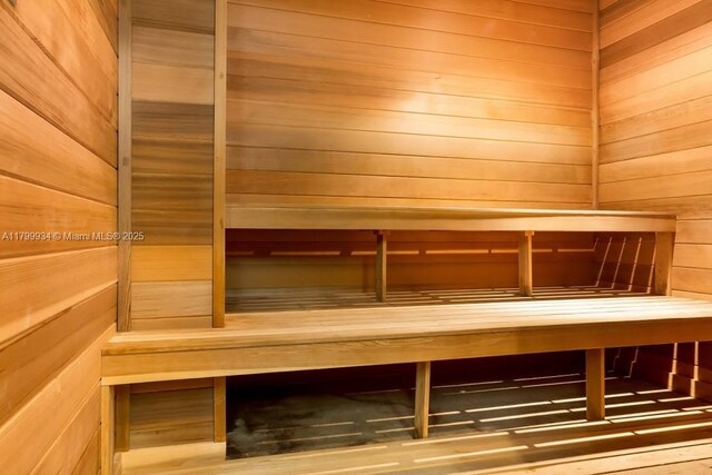 9401 Collins Ave Unit 505, Surfside, FL 33154 - relaxing sauna with wooden walls