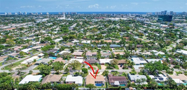 5261 NE 18th Ter, Fort Lauderdale, FL 33308 - aerial view of property and surrounding area featuring nearby urban area