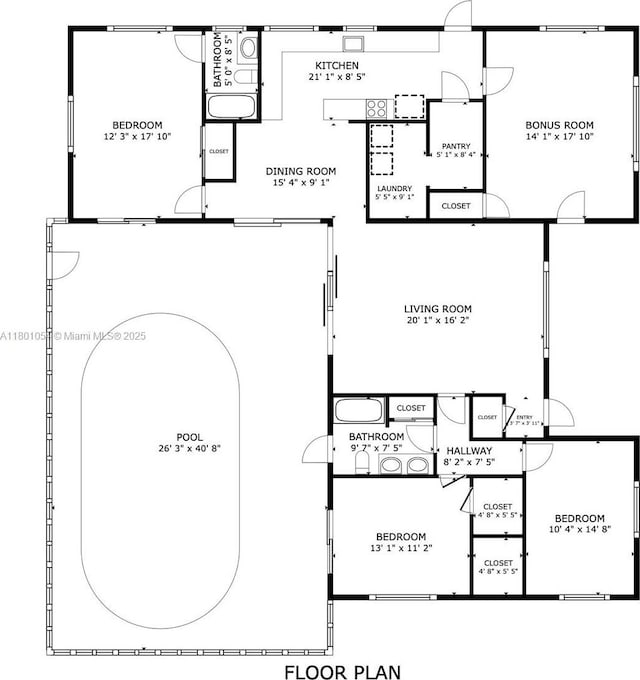5261 NE 18th Ter, Fort Lauderdale, FL 33308 - floor plan / room layout