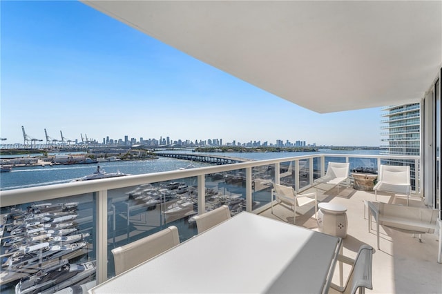 400 Alton Rd Unit 1101, Miami Beach, FL 33139 - balcony featuring a view of skyline and a water view