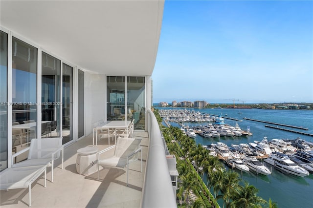 400 Alton Rd Unit 1101, Miami Beach, FL 33139 - balcony featuring view of marina and a water view