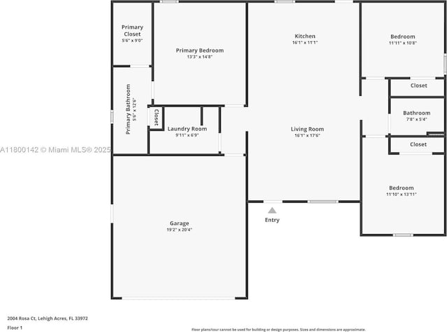 2004 Rosa Ct, Lehigh Acres, FL 33972 - property floor plan