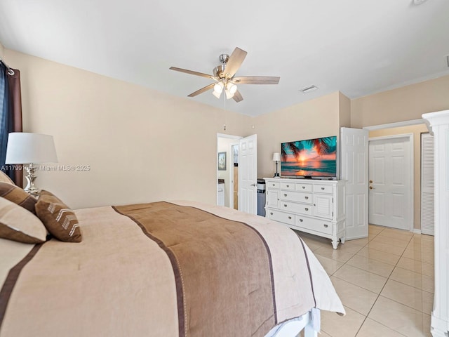 18760 SW 358th St, Homestead, FL 33034 - bedroom featuring light tile patterned floors and a ceiling fan