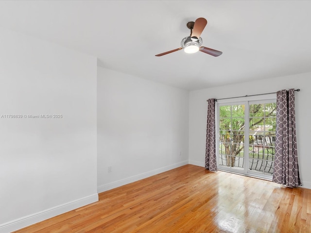 1125 Asturia Ave, Coral Gables, FL 33134 - empty room with wood finished floors, baseboards, and ceiling fan