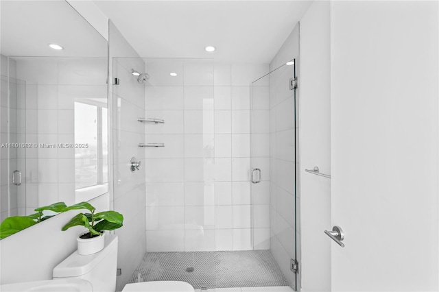 2900 NE 7th Ave Unit 1409, Miami, FL 33137 - bathroom featuring a stall shower and recessed lighting