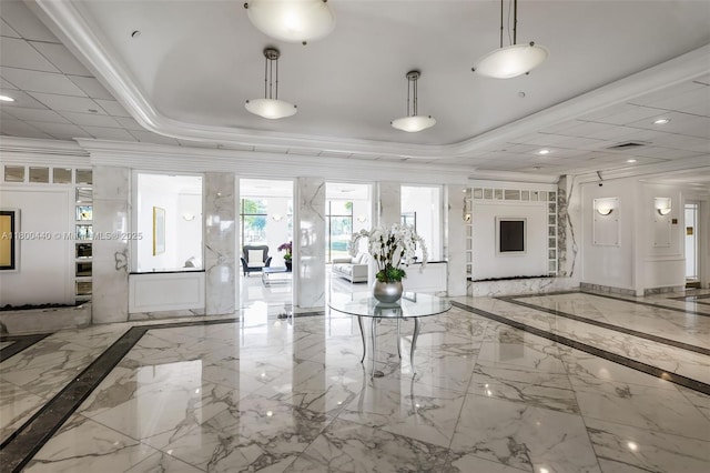 5700 Collins Ave Unit 4A, Miami Beach, FL 33140 - building lobby featuring ornamental molding and recessed lighting