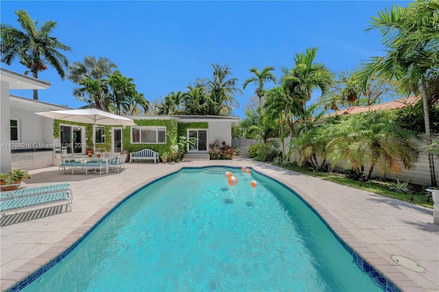 5550 N Bayshore Dr, Miami, FL 33137 - view of pool with a patio and a fenced backyard