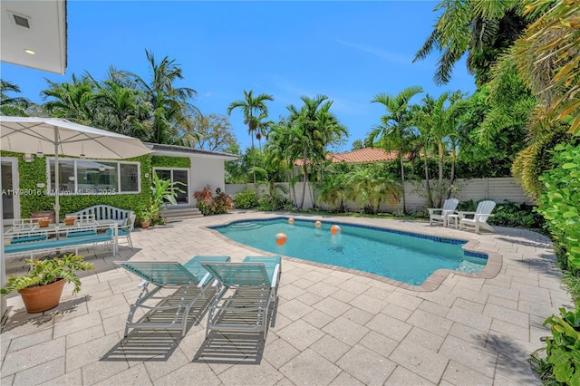 5550 N Bayshore Dr, Miami, FL 33137 - view of pool with a patio and a fenced backyard