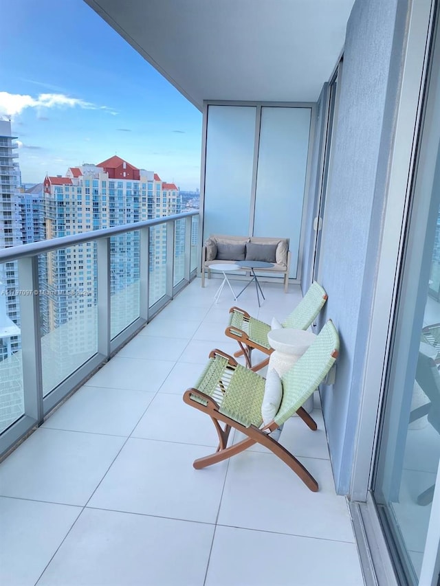 balcony featuring a city view