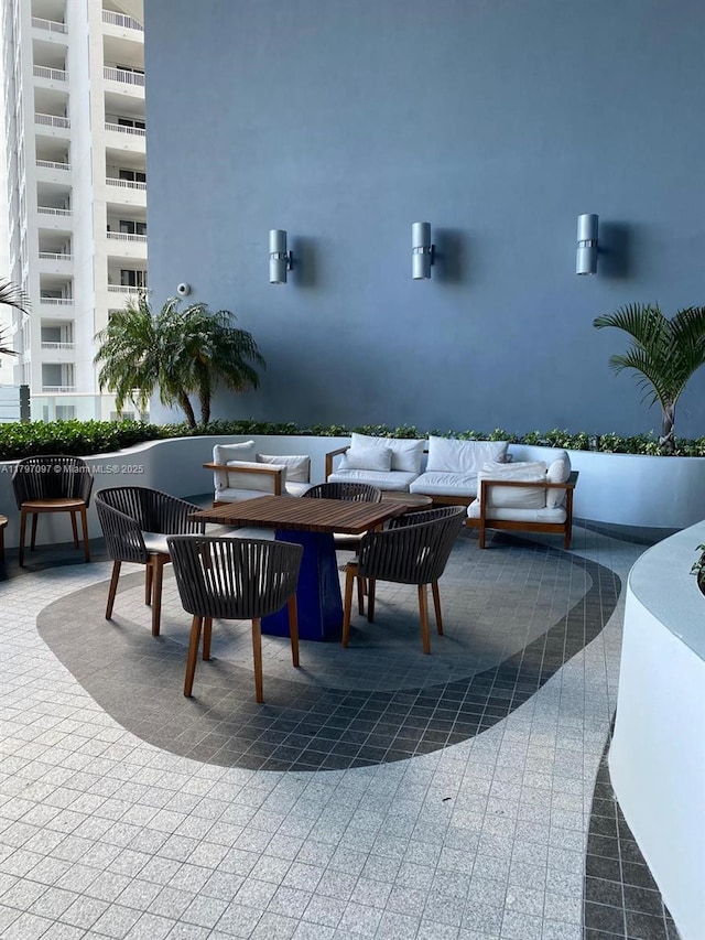 view of patio featuring an outdoor hangout area