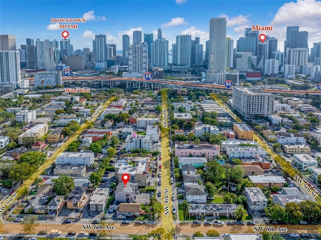 569 SW 4th St, Miami, FL 33130 - drone / aerial view of a skyline view