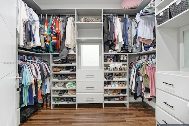 spacious closet featuring wood finished floors