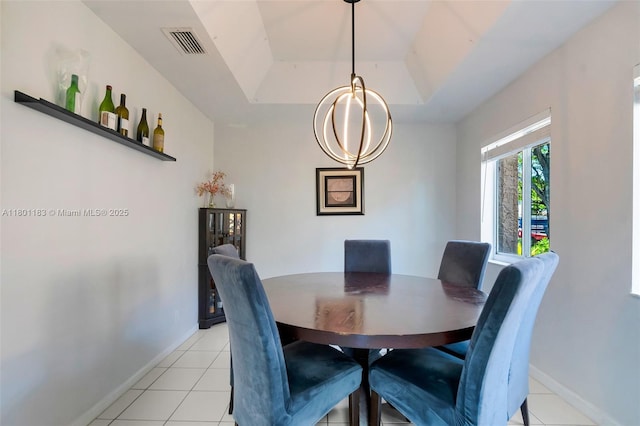23158 Island Vw Unit 1, Boca Raton, FL 33433 - dining room with light tile patterned floors, baseboards, and a chandelier