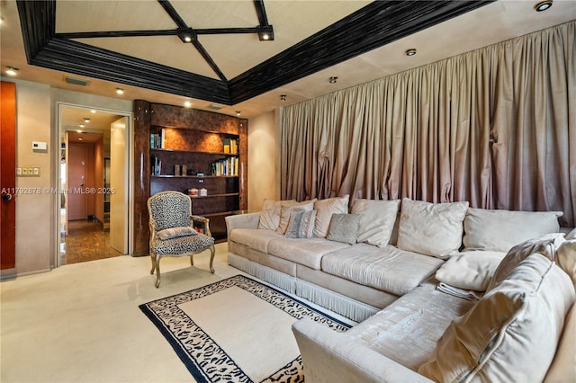 11111 Biscayne Blvd Unit 227, Miami, FL 33181 - living area featuring vaulted ceiling and carpet floors