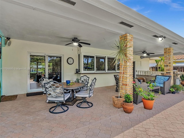 5119 Hayes St, Hollywood, FL 33021 - view of patio with ceiling fan, outdoor dining space, and outdoor lounge area