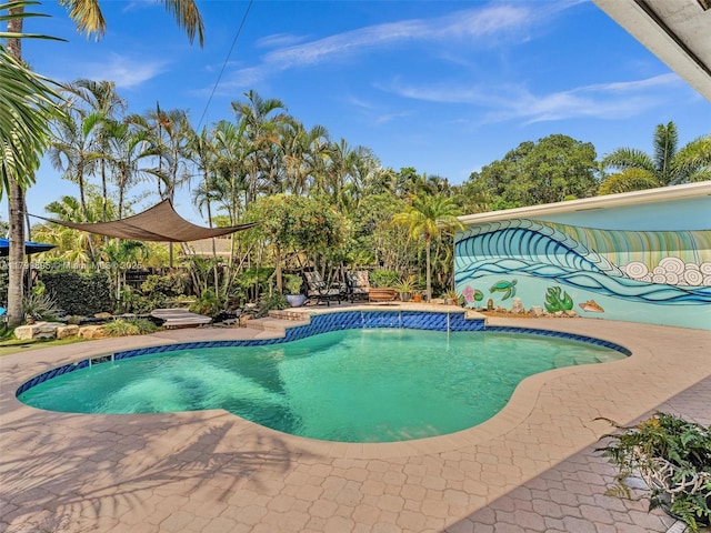 5119 Hayes St, Hollywood, FL 33021 - swimming pool featuring a patio and a fenced backyard
