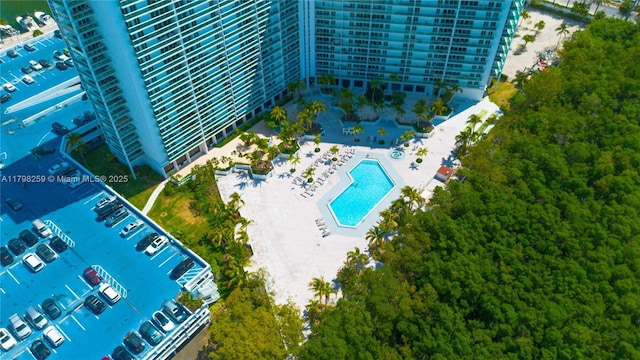 100 NW Bayview Dr Unit 1502, Sunny Isles Beach, FL 33160 - bird's eye view of a pool area