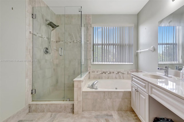 1562 NW 157th Ave, Pembroke Pines, FL 33028 - bathroom with a stall shower, a tub with jets, and vanity