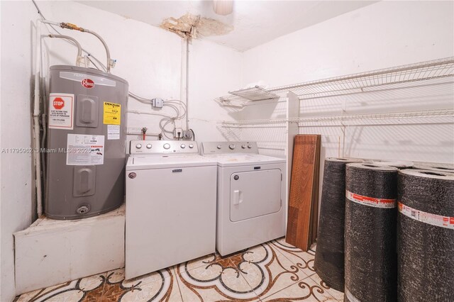 18000 NW 6th Pl, Miami Gardens, FL 33169 - laundry area featuring electric water heater and washing machine and clothes dryer