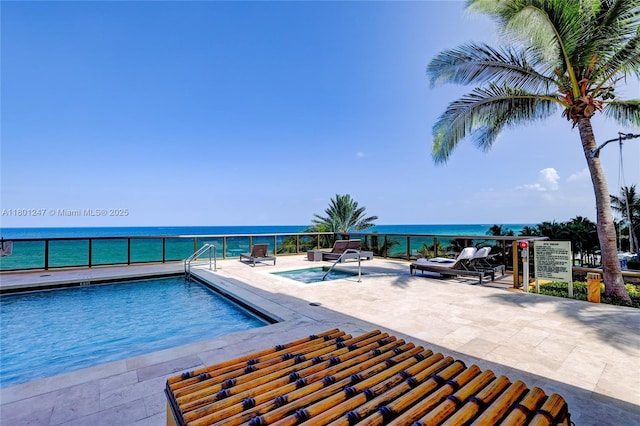 16275 Collins Ave Unit 2002, Sunny Isles Beach, FL 33160 - community pool with a water view and a patio
