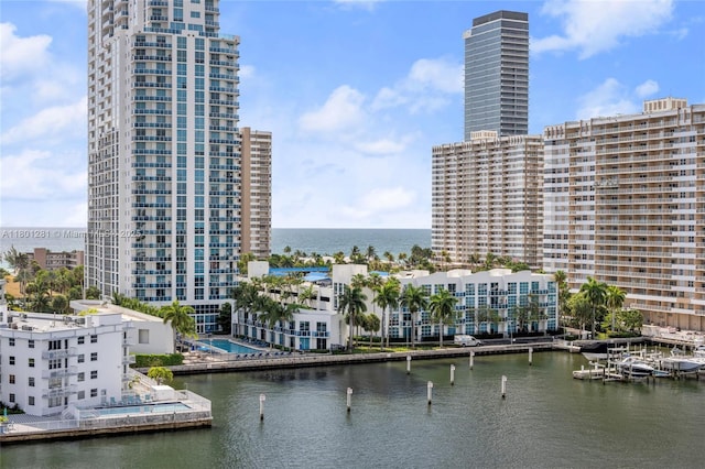 121 Golden Isles Dr Unit 905, Hallandale Beach, FL 33009 - water view with nearby urban area