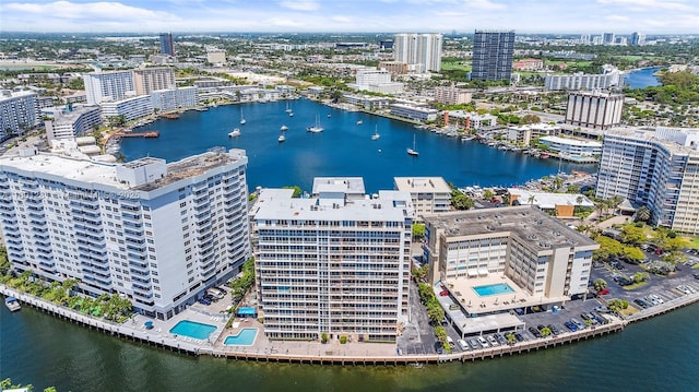 121 Golden Isles Dr Unit 905, Hallandale Beach, FL 33009 - view of urban area featuring a pool area and a nearby body of water