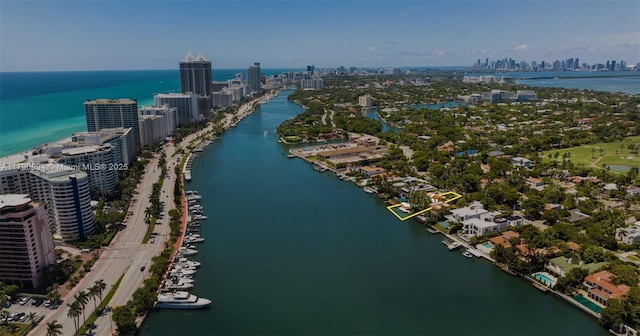 5215 Pine Tree Dr, Miami Beach, FL 33140 - bird's eye view of a skyline view and a large body of water