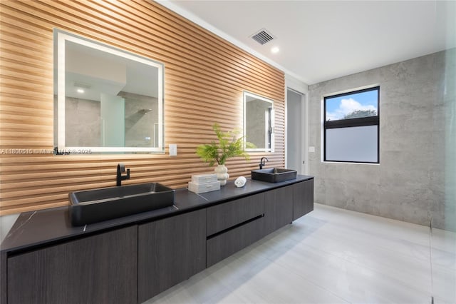 3637 SW 3rd Ave Right, Unit Right, Miami, FL 33145 - full bathroom featuring double vanity and a shower