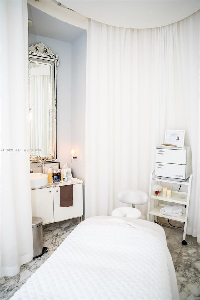 495 Brickell Ave Unit 4102, Miami, FL 33131 - bedroom featuring light marble finish floors