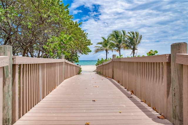 1201 S Ocean Dr Unit 1105N, Hollywood, FL 33019 - wooden terrace featuring view of water and beach