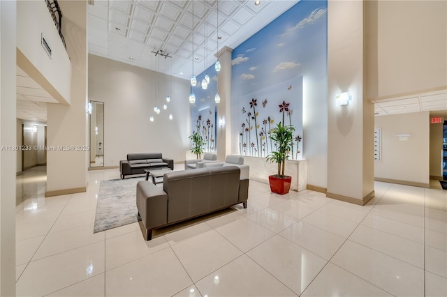 1201 S Ocean Dr Unit 1105N, Hollywood, FL 33019 - lobby with a towering ceiling and an ornate ceiling