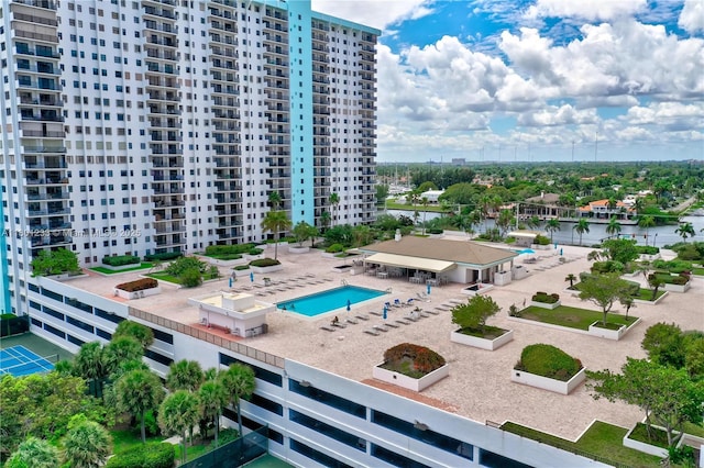 1201 S Ocean Dr Unit 1105N, Hollywood, FL 33019 - aerial view of a pool