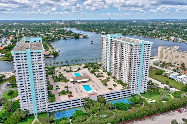 1201 S Ocean Dr Unit 1105N, Hollywood, FL 33019 - view of urban area with a nearby body of water and a pool area