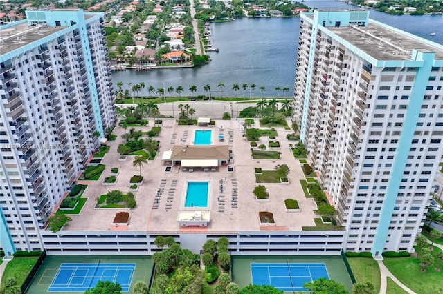 1201 S Ocean Dr Unit 1105N, Hollywood, FL 33019 - bird's eye view of a large body of water and a pool area