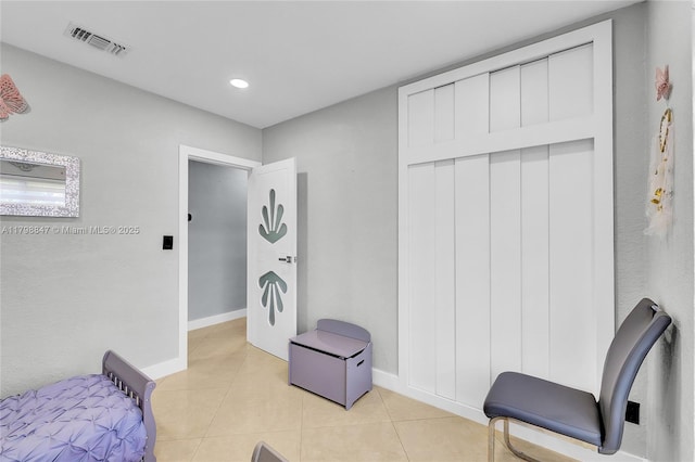 7011 Raleigh St, Hollywood, FL 33024 - bedroom with light tile patterned floors, baseboards, recessed lighting, and a closet