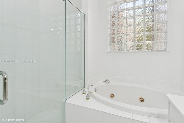1576 Breakwater Ter, Hollywood, FL 33019 - full bathroom with a shower stall, a jetted tub, and healthy amount of natural light
