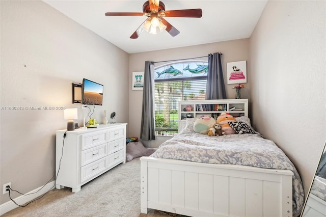 21660 Hammock Point Dr, Boca Raton, FL 33433 - bedroom with light carpet and ceiling fan