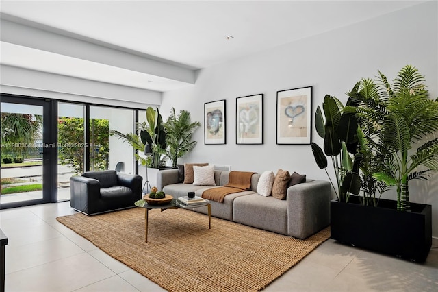 4275 Prairie Ave, Miami Beach, FL 33140 - living room with tile patterned flooring and french doors