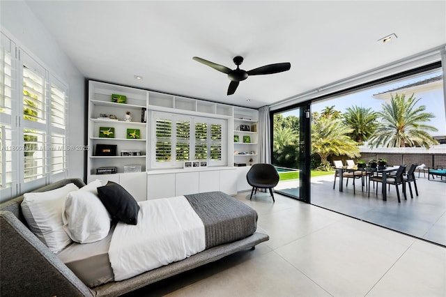4275 Prairie Ave, Miami Beach, FL 33140 - bedroom with access to outside and ceiling fan