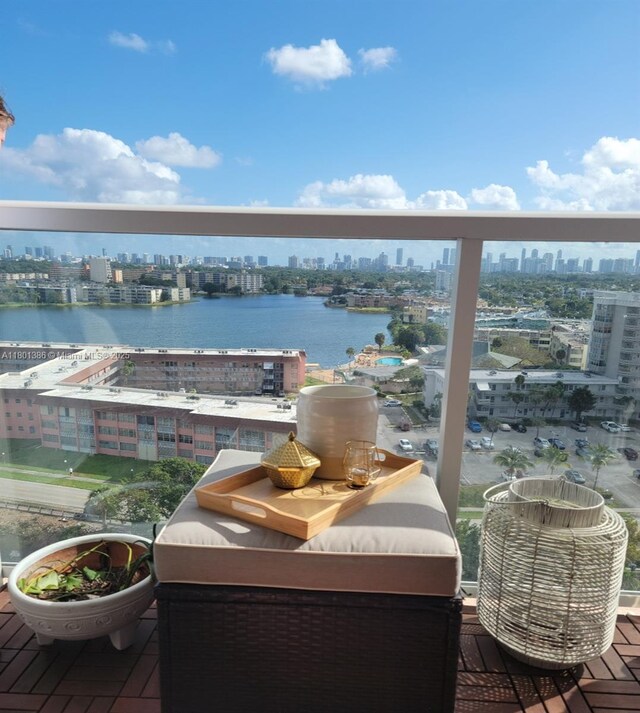 1351 NE Miami Gardens Dr Unit 1416E, Miami, FL 33179 - balcony with a skyline view and a water view