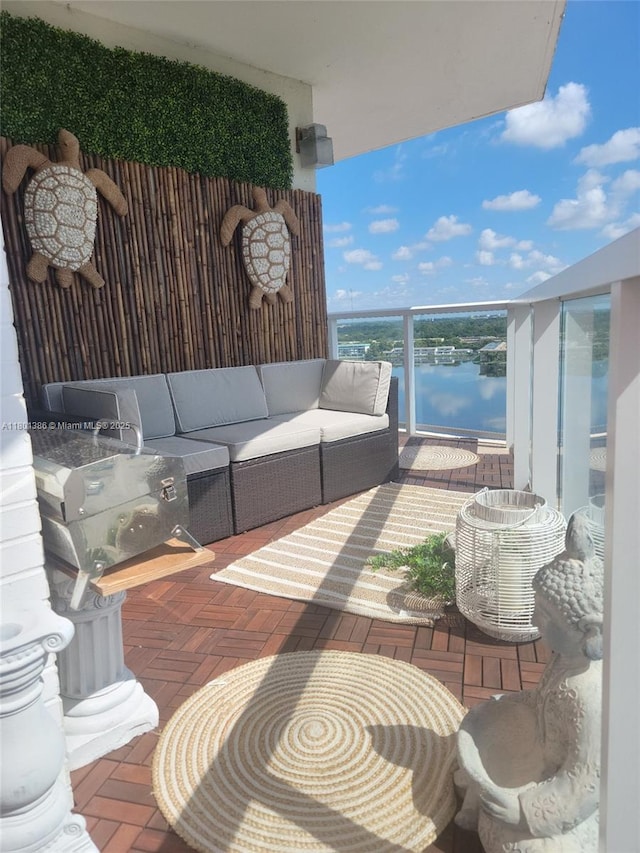 1351 NE Miami Gardens Dr Unit 1416E, Miami, FL 33179 - balcony with a water view and an outdoor living space