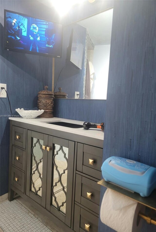 1351 NE Miami Gardens Dr Unit 1416E, Miami, FL 33179 - bathroom with vanity and tile patterned flooring