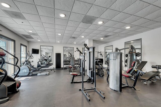 2665 SW 37th Ave Unit 1508, Miami, FL 33133 - exercise room featuring recessed lighting