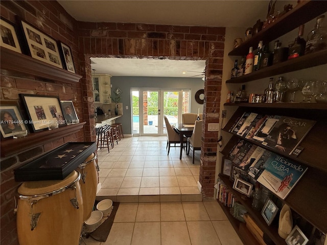 9720 SW 104th Ct, Miami, FL 33176 - dining area with light tile patterned floors and french doors