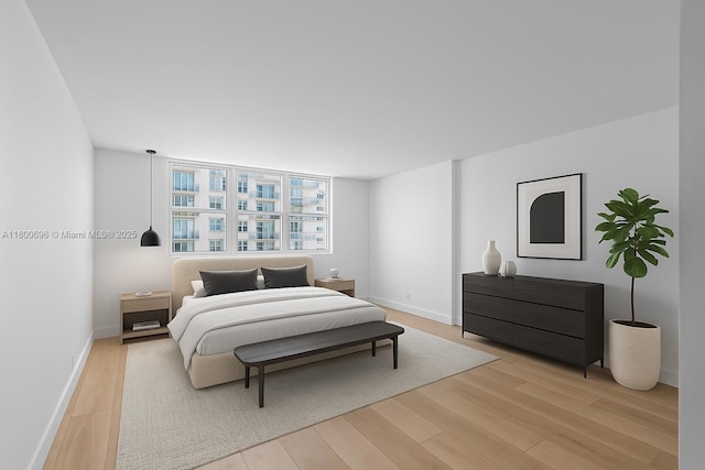9511 Collins Ave Unit 806, Surfside, FL 33154 - bedroom with light wood-style floors and baseboards